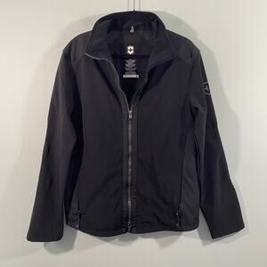 Victorinox Swiss Army Black 2 Way Zip Reinforced Elbow Softshell Jacket Size L